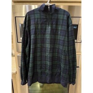 Polo Ralph Lauren Polo Golf Mens Blue Green Plaid Quarter Zip Size XXL